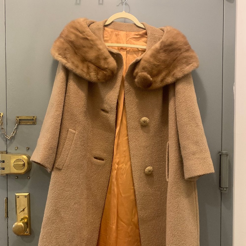 Gorgeous Vintage Wool & Mink Coat